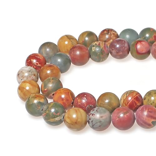 Bestseller Natursteinperlen, rote Picasso-Perlen, rund, lose Perlen für Schmuckherstellung, DIY, Armband, Halskette (6 mm) von lohfxrgyjk