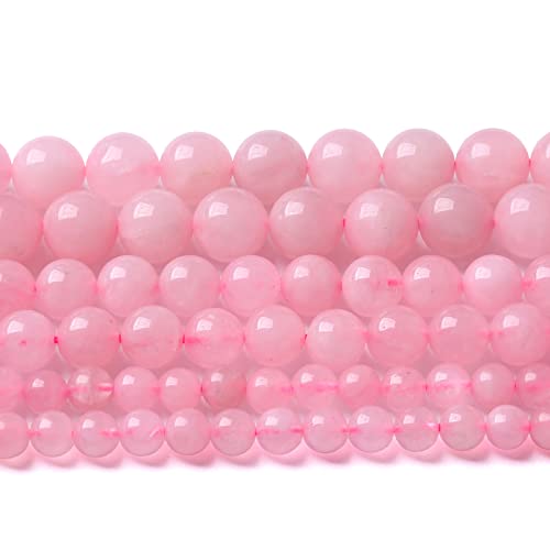 Brasilianische Rosenquarz-Kristallperlen für Schmuckherstellung, 10 mm, 38 Stück von lohfxrgyjk