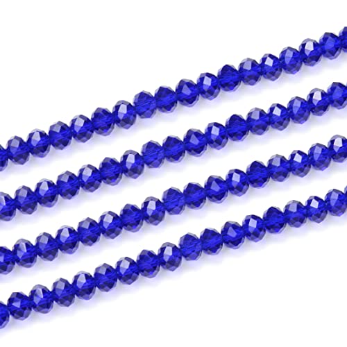 CCR825 Tschechische facettierte Rondelle-Kristallglasperlen, lose Perlen, 8 mm, Abstandshalter, Großpackung, Kobaltblau (132–136 Stück) für Bastelarbeiten, Schmuckherstellung, 2 Stränge von lohfxrgyjk