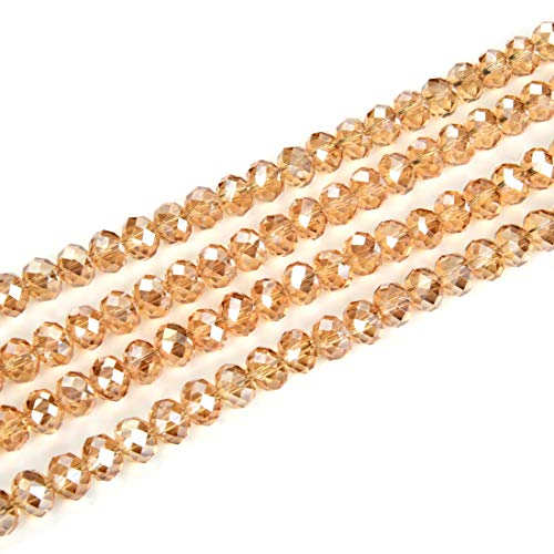 CCR828 tschechische facettierte Rondelle-Kristallglasperlen, lose Perlen, 8 mm, Abstandshalter, Großpackung, goldener Schatten (660–680 Stück) für Bastelarbeiten, Schmuckherstellung, 10 Stränge von lohfxrgyjk