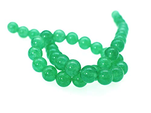 Chalcedon-Naturstein-Perlen, rund, glatt, für Schmuckherstellung, DIY, 38,1 cm, 1 Strang pro Beutel (10 mm, 04 Grün) von lohfxrgyjk