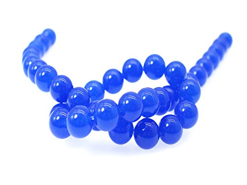 Chalcedon-Naturstein-Perlen, rund, glatt, für Schmuckherstellung, DIY, 38,1 cm, 1 Strang pro Beutel (6 mm, 09 Blau) von lohfxrgyjk
