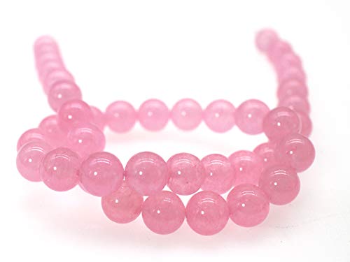 Chalcedon-Naturstein-Perlen, rund, glatt, lose Perlen für Schmuckherstellung, 38,1 cm, 1 Strang pro Beutel (10 mm, 08 Rot) von lohfxrgyjk