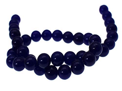 Chalcedon-Naturstein-Perlen, rund, glatt, lose Perlen für Schmuckherstellung, 38,1 cm, 1 Strang pro Beutel (8 mm, 06 Waldgrün) von lohfxrgyjk