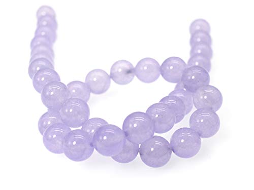 Chalcedon-Naturstein-Perlen, rund, glatt, lose Perlen für Schmuckherstellung, 38,1 cm Strang pro Beutel (8 mm, 16 Traubengrün) von lohfxrgyjk