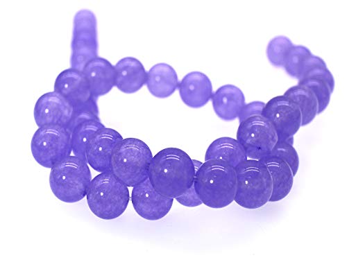 Chalcedon-Naturstein-Perlen, rund, glatt, lose Perlen für Schmuckherstellung, DIY (10 mm, 01 Gelb) von lohfxrgyjk