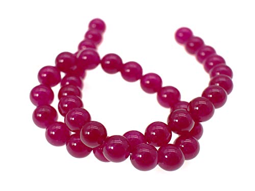 Chalcedon-Perlen, Naturstein, rund, glatt, lose Perlen für Schmuckherstellung, 38,1 cm Strang pro Beutel (6 mm, 07 Lila) von lohfxrgyjk