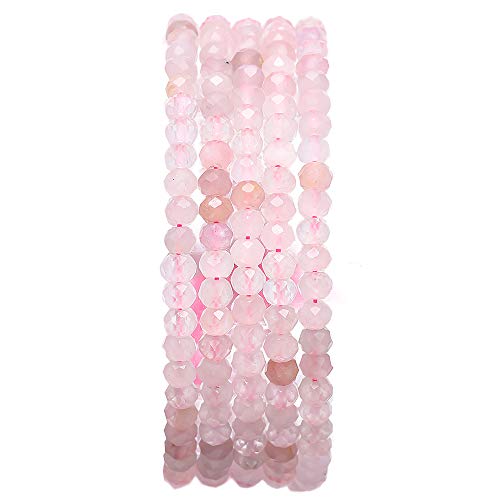 Facettierte natürliche Rosenquarz-Kristallstein-Rondelle, 3 x 4 mm, lose Halbedelstein-Perlen zur Schmuckherstellung, 38 cm Facettierte natürliche Rosenquarz-Kristallstein-Rondelle, 3 x 4 mm, lose Halbedelstein-Perlen zur Schmuckherstellung, 38 cm von lohfxrgyjk