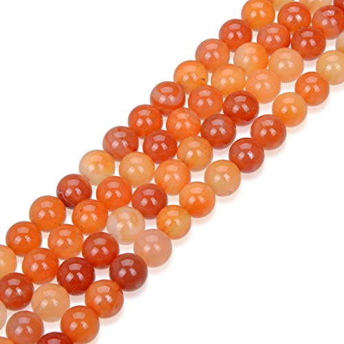 GC13-6 Stränge AAA natürlicher orange-roter Achat, Heilstein, rund, lose Perlen, 6 mm, Edelstein-Abstandshalter (116–124 Stück insgesamt) für Bastelarbeiten, Schmuckherstellung, 2 Stränge von lohfxrgyjk