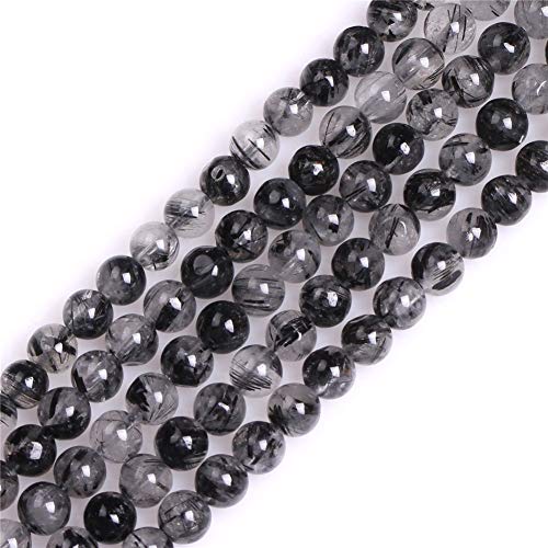 GEM-Inside schwarze Rutilquarz-Edelsteine, lose Perlen, natürlich, rund, 6 mm, Kristall-Energiestein, Kraft für Schmuckherstellung, 38,1 cm GEM-Inside schwarze Rutilquarz-Edelsteine, lose Perlen, natürlich, rund, 6 mm, Kristall-Energiestein, Kraft für Schmuckherstellung, 38,1 cm von lohfxrgyjk