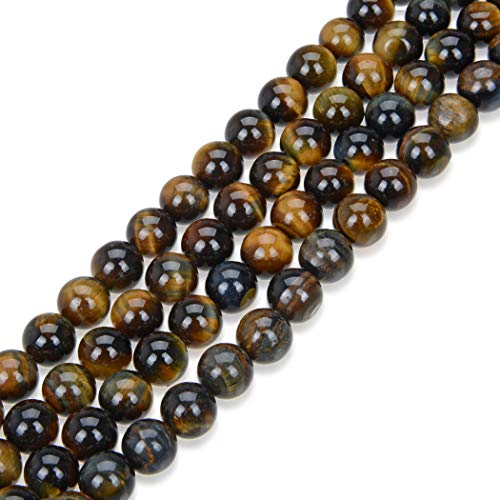 GS23-6 Stränge natürlicher blauer goldener Tigeraugen-Heilstein, 6 mm, rund, lose Perlen, Edelstein-Abstandshalter (232–248 Stück) für Bastelarbeiten, Schmuckherstellung von lohfxrgyjk