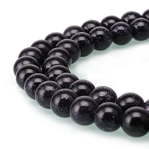 GS6-4 Stränge, natürlicher blauer Sandstein, 4 mm, kleine runde Perlen, Abstandshalter (356–376 Stück) für Bastelarbeiten, Schmuckherstellung, 4 Stränge von lohfxrgyjk
