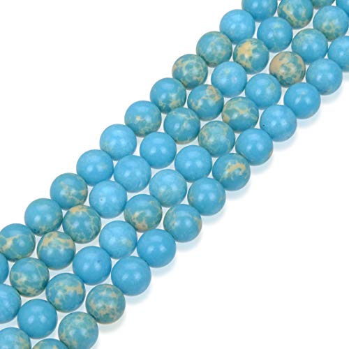 GX4-6 natürliche türkisblaue Impression Aqua Terra Jaspis 6 mm runde lose Perlen Meeressediment Edelstein Abstandshalter für Handwerk Schmuckherstellung (58–62 Stück) von lohfxrgyjk