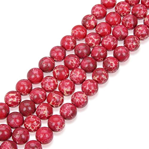 GX5-4 natürlicher Rosen-roter Impression Aqua Terra Jaspis, 4 mm, rund, lose Perlen, Meeressediment, Edelstein-Abstandshalter für Bastelarbeiten, Schmuckherstellung, 90–95 Stück von lohfxrgyjk