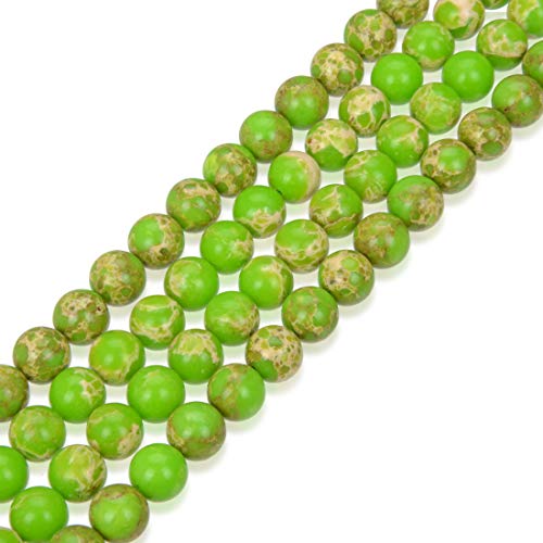 GX6-4 natürlicher Peridot-grüner Impression Aqua Terra Jaspis, 4 mm, rund, lose Perlen, Meeressediment, Edelstein-Abstandshalter für Bastelarbeiten, Schmuckherstellung, 90–95 Stück von lohfxrgyjk