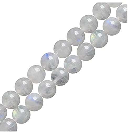 GY30-4 natürliche blaue Mondstein-Heilsteine, 4 mm, kleine runde Perlen, Abstandshalter (178–188 Stück) für Bastel- und Schmuckherstellung, 2 Stränge von lohfxrgyjk