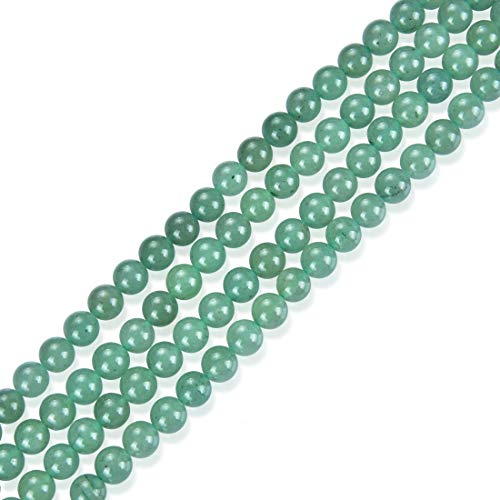 GY5-6 natürliche grüne Aventurin-Heilsteine, 6 mm, runde lose Perlen, Abstandshalter (116–124 Stück) für Bastelarbeiten, Schmuckherstellung, 2 Stränge von lohfxrgyjk