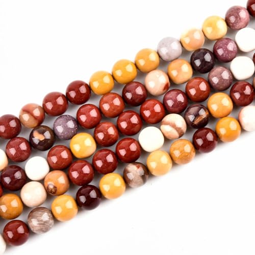 Mookait-Jaspis-Perlen zur Schmuckherstellung, natürlicher Edelstein, Halbedelstein, 10 mm, rund, 38,1 cm (37–39 Stück) von lohfxrgyjk