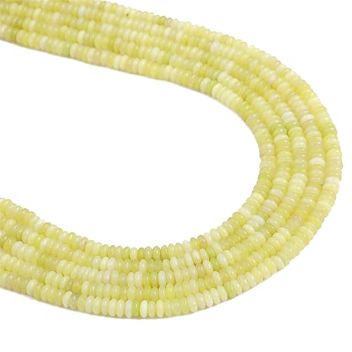 Natürliche Zitronen-Jade-Abstandshalter-Perlenkappen, Rondelle-Scheibe zum Perlenschmuckmachen, 4 mm x 2 mm, 38 cm Natürliche Zitronen-Jade-Abstandshalter-Perlenkappen, Rondelle-Scheibe zum Perlenschmuckmachen, 4 mm x 2 mm, 38 cm von lohfxrgyjk