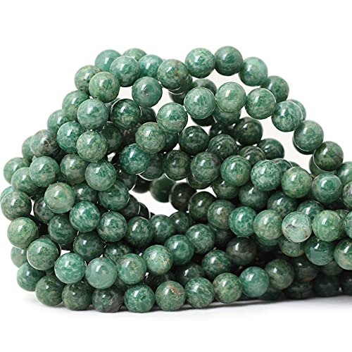 Natürliche afrikanische Jade-Edelsteine, rund, lose Perlen für Schmuckherstellung, DIY, 1 Strang, 38,1 cm, 45 Stück von lohfxrgyjk