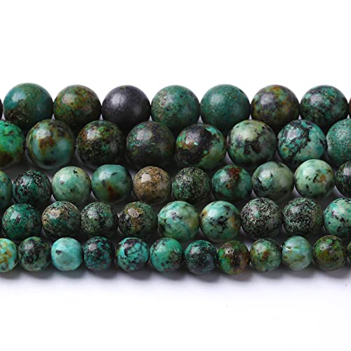 Natürliche afrikanische Türkissteinperlen für Schmuckherstellung, runde lose Edelsteinperlen, DIY, Armband, Halskette, Ohrringe, 12 mm, 32 Stück von lohfxrgyjk