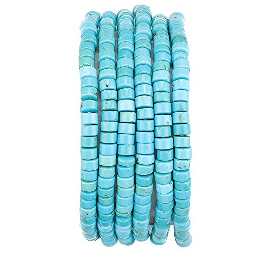 Natürliche blaue Türkis-Abstandsperlenkappen, loser Halbedelstein zum Perlenschmuckmachen, 4 mm x 2 mm, 38 cm Natürliche blaue Türkis-Abstandsperlenkappen, loser Halbedelstein zum Perlenschmuckmachen, 4 mm x 2 mm, 38 cm von lohfxrgyjk