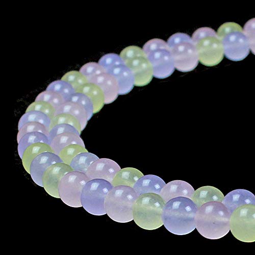 Natürliche dreifarbige Chalcedon-Perlen, rund, lose Perlen für Schmuckherstellung, DIY, Armband, Halskette (10 mm) von lohfxrgyjk