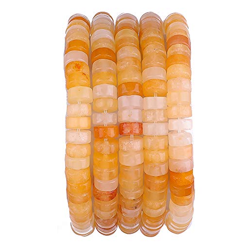 Natürliche gelbe Jade-Abstandshalter-Perlenkappen, loser Halbedelstein zum Perlenschmuckmachen, 6 mm x 3 mm, 38 cm Natürliche gelbe Jade-Abstandshalter-Perlenkappen, loser Halbedelstein zum Perlenschmuckmachen, 6 mm x 3 mm, 38 cm von lohfxrgyjk