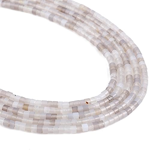 Natürliche graue Achat-Abstandshalter-Perlenkappen, flach, rund, zum Perlenmachen von Schmuck, 3 mm x 2 mm, 38 cm Natürliche graue Achat-Abstandshalter-Perlenkappen, flach, rund, zum Perlenmachen von Schmuck, 3 mm x 2 mm, 38 cm von lohfxrgyjk
