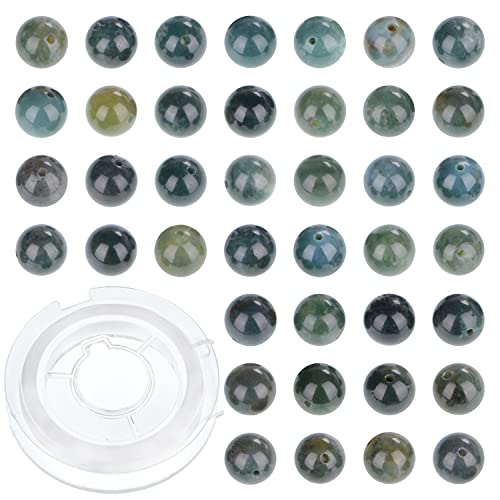 Natürliche schwarze Onyx-Edelsteine, rund, lose Perlen für Schmuckherstellung, mit Kristall-Stretchschnur, 6 mm, 200 Stück von lohfxrgyjk