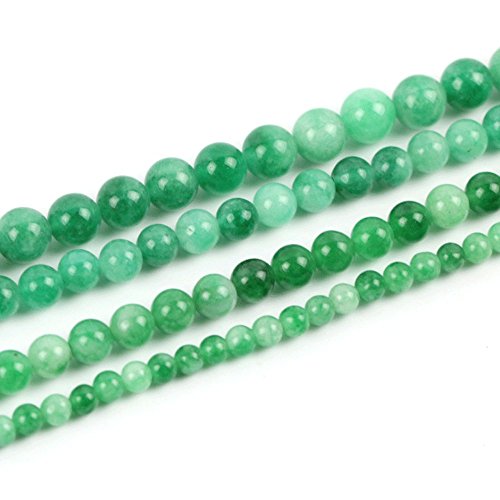 Natürliche weiß-grüne Chalcedon-Perlen, rund, lose Perlen für Schmuckherstellung, DIY, Armband, Halskette (6 mm) von lohfxrgyjk