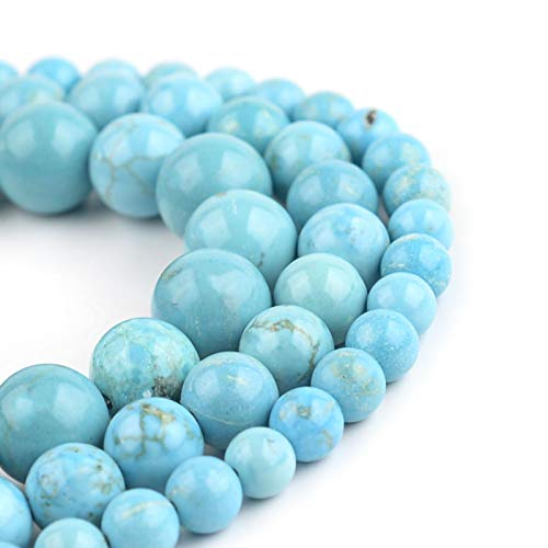 Natürlicher blauer Malachit, 10 mm, poliert, rund, glatt, Edelstein, Schmuckherstellung, 38,1 cm (blauer Malachit, 10 mm) von lohfxrgyjk