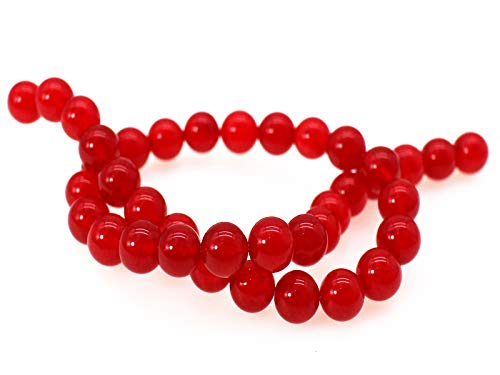 Naturstein-Perlen, rund, glatt, lose Perlen für Schmuckherstellung, 38,1 cm Strang pro Beutel, 8 mm, 08 Rot von lohfxrgyjk
