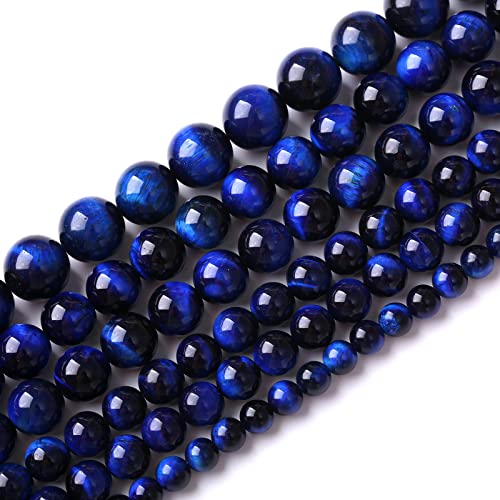 Naturstein-Perlen aus Lapislazuli, blau, Tigerauge, rund, lose Abstandshalter für Schmuckherstellung, DIY, Armband, Halskette, 10 mm, 38 Stück Naturstein-Perlen aus Lapislazuli, blau, Tigerauge, rund, lose Abstandshalter für Schmuckherstellung, DIY, Armband, Halskette, 10 mm, 38 Stück von lohfxrgyjk