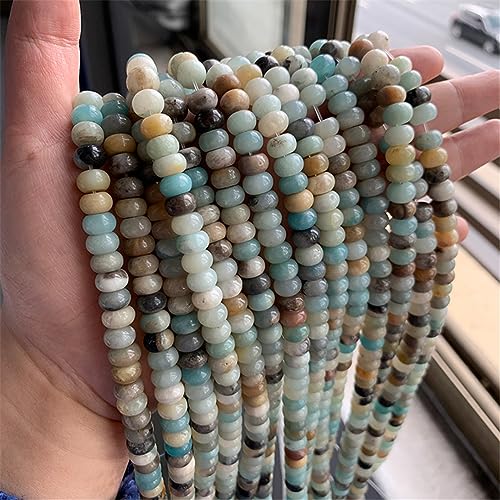 Natursteinperle Jade Chalcedon Abstandshalter für Schmuckherstellung DIY Armband Halskette Nr. 32 Amazonit 5 x 8 mm 33–35 Stück von lohfxrgyjk
