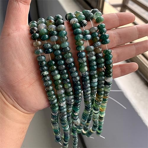 Natursteinperle Jade Chalcedon Abstandshalter für Schmuckherstellung DIY Armband Halskette Nr. 33 Grasachat 5 x 8 mm 68–70 Stück von lohfxrgyjk