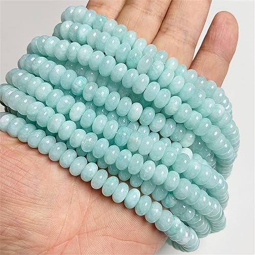 Natursteinperle Jade Chalcedon Abstandshalter für Schmuckherstellung DIY Armband Halskette Nr. 8 Amazonit 5 x 8 mm 68–70 Stück von lohfxrgyjk