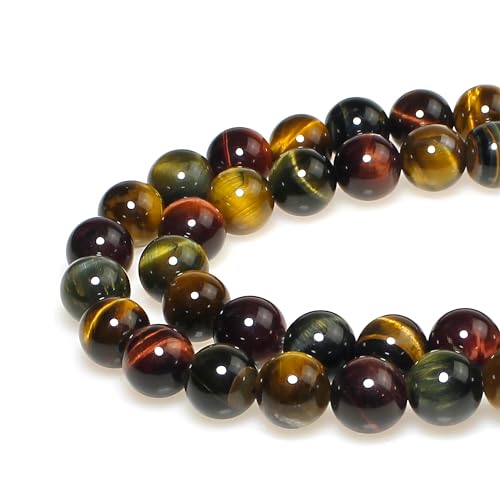 Natursteinperlen, 10 mm, 35 Stück, rund, dreifarbig, Tigerauge, lose Edelstein-Perlen für Schmuckherstellung, Armband, Halskette, Ohrringe, Anhänger Natursteinperlen, 10 mm, 35 Stück, rund, dreifarbig, Tigerauge, lose Edelstein-Perlen für Schmuckherstellung, Armband, Halskette, Ohrringe, Anhänger von lohfxrgyjk