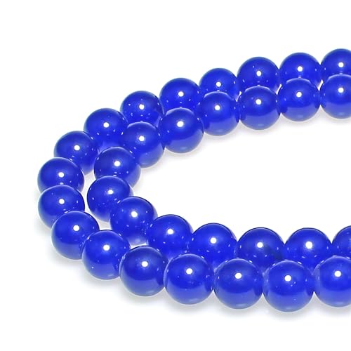 Natursteinperlen, Saphir-Jade, runde lose Perlen für Schmuckherstellung, DIY, Armband, Halskette (6 mm) von lohfxrgyjk