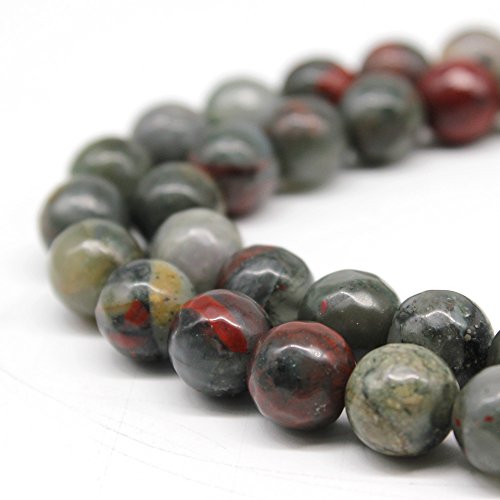 Natursteinperlen, facettierter Blutstein, Jade, runde lose Perlen für Schmuckherstellung, DIY, Armband, Halskette (10 mm) von lohfxrgyjk