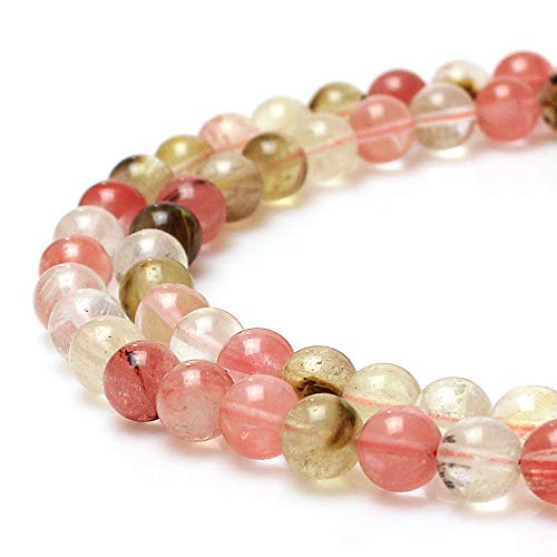 Natursteinperlen, gemischte Wassermelonen-Kristalle, rund, lose Perlen für Schmuckherstellung, DIY, Armband, Halskette (8 mm) von lohfxrgyjk