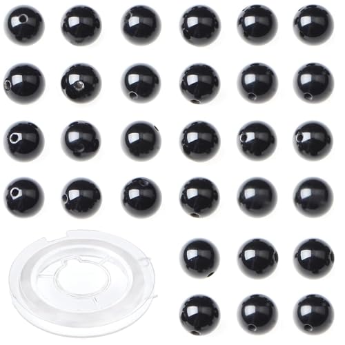 Natursteinperlen, rund, 4 mm, schwarzer Onyx, echter Stein, Perlen, loser Edelstein, DIY-Charm, glatte Perlen für Armbänder, Halsketten, Ohrringe, Lochgröße 1 mm (schwarzer Onyx, 4 mm), 200 Stück von lohfxrgyjk