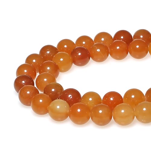 Natursteinperlen, rund, roter Aventurin, lose Edelstein-Perlen für Schmuckherstellung, Armband, Halskette, Ohrringe, Anhänger, 10 mm, 35 Stück von lohfxrgyjk