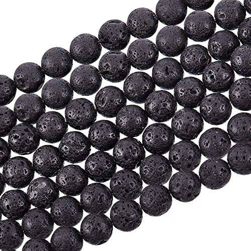 PandaHall natürliche Lava-Perlen, 6 mm, ungefärbt, Grau, Chakra-Perlen für Schmuckherstellung, 620 Stück von lohfxrgyjk