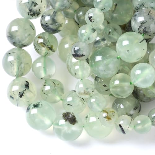 Prehnit-Kristall-Abstandshalter für lose Naturstein-Perlen für Schmuckherstellung, Bastelarmband, 10 mm, 38 Stück von lohfxrgyjk