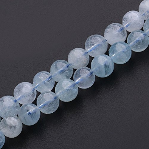 Rare Collection 5A Naturperlen, Aquamarin, rund, lose Perlen für Schmuckherstellung, DIY, Armband, Halskette (10 mm) von lohfxrgyjk