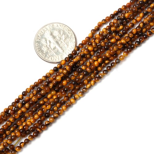 Rocailles-Perlen, rund, Tigerauge, 2 mm, 38,1 cm von lohfxrgyjk