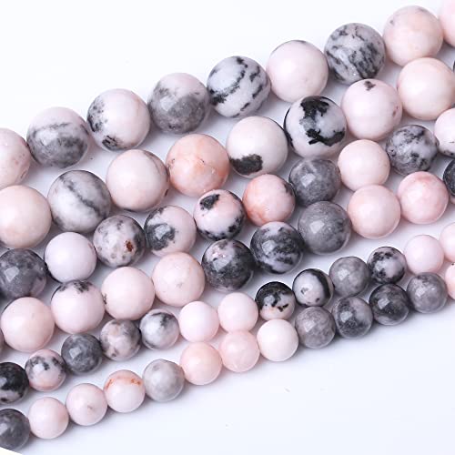 Rosafarbene Zebra-Jaspis, runde lose Perlen, natürliche Edelsteinperlen, für DIY-Armbänder, Halsketten, 6 mm von lohfxrgyjk