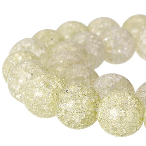 Runde Crackle Druk tschechische Kristallperlen für Schmuckherstellung, 10 mm Strang, Grün von lohfxrgyjk