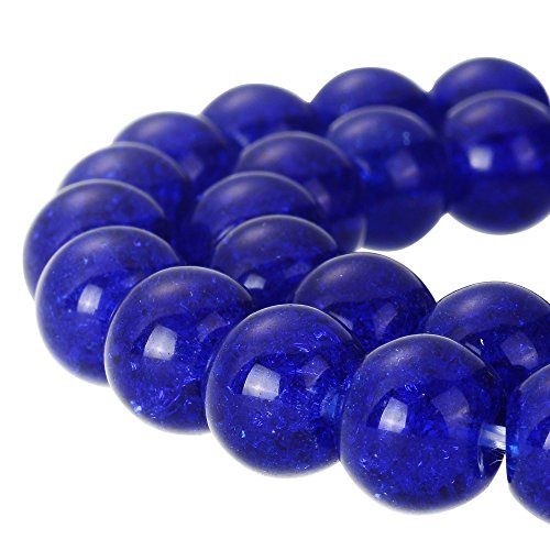 Runde Crackle Druk tschechische Kristallperlen für Schmuckherstellung, 6 mm Strang, Blau von lohfxrgyjk